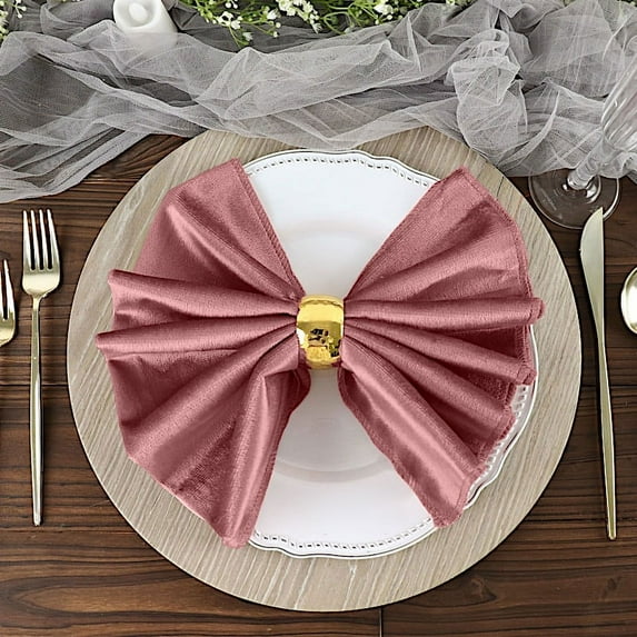 Balsa Circle 5 Pieces 20" x 20" Dusty Rose Premium Velvet Napkins Linens