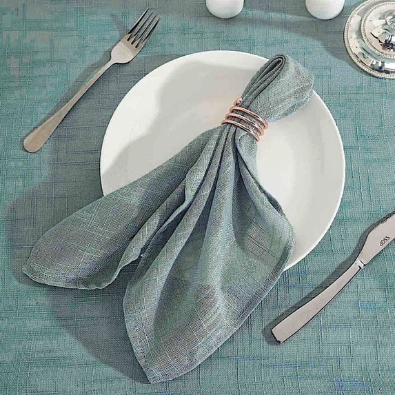 Balsa Circle 5 Pieces Dusty Blue 20" Premium Polyester Napkins Faux Burlap
