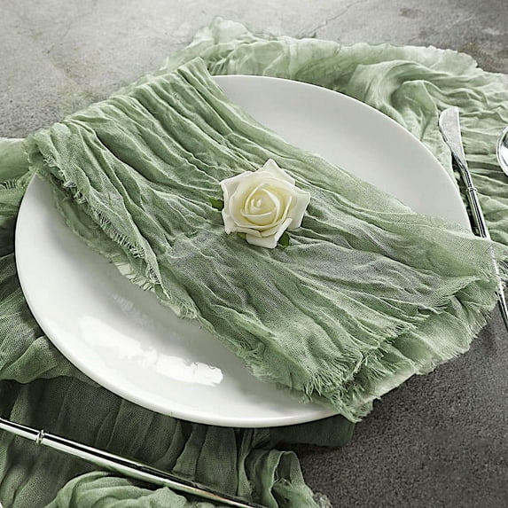 BalsaCircle 5 Pieces Dusty Sage 21" Cheesecloth Gauze Cotton Table Napkins