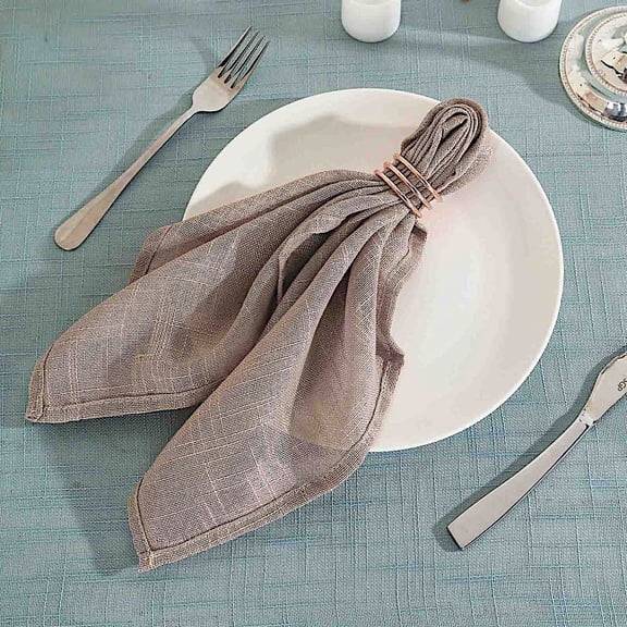 Balsa Circle 5 Pieces Taupe 20" Premium Polyester Napkins Faux Burlap