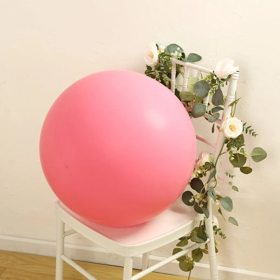 BalsaCircle 5 Pink 36 in Round Matte Pastel Latex Biodegradable Balloons Wedding Reception Events Birthday Party Decorations Supplies