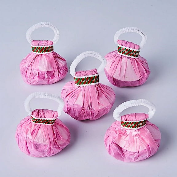 BalsaCircle 5 Pink Paper Streamers Hand Throw Magic Confetti Poppers Party