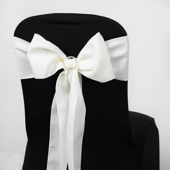 BalsaCircle 5 Polyester Chair Sashes Bows Ties Ivory