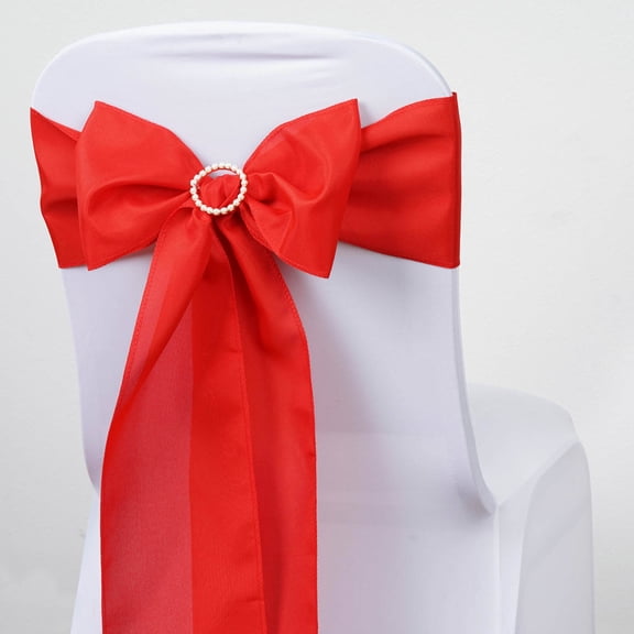 BalsaCircle 5 Polyester Chair Sashes Bows Ties Red