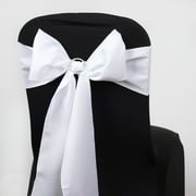 BalsaCircle 5 Polyester Chair Sashes Bows Ties White