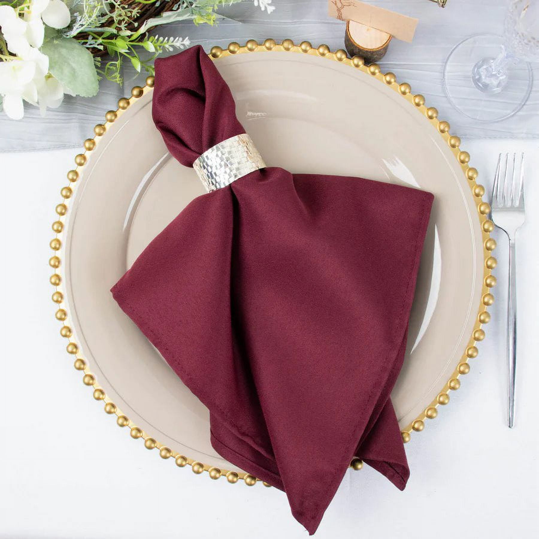 BalsaCircle 5 Premium Burgundy Polyester 20x20" Dinner Table Cloth ...