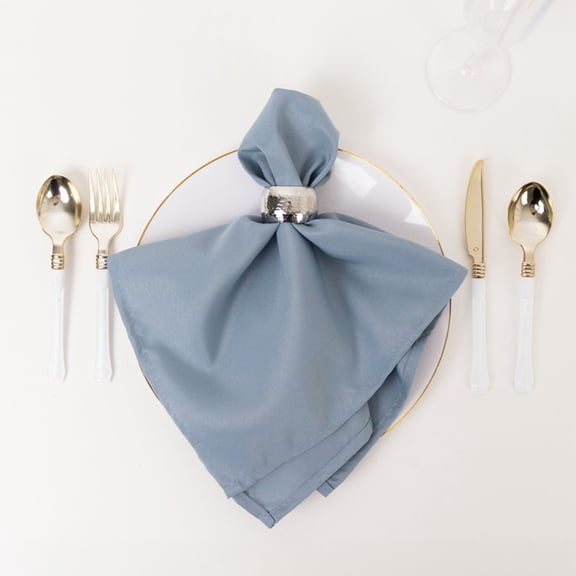 Balsa Circle 5 Commercial Grade Dusty Blue Polyester 20x20" Dinner Table Cloth Napkins Party Events Reception Decorations Supplies
