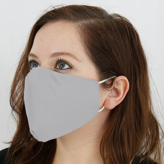 BalsaCircle 5 Silver Breathable Earloop Cotton Face Masks 2 Layers Protective Covers Pollution Germs Protection Gear