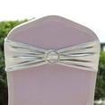 thumbnail image 1 of BalsaCircle 5 Silver Metallic Spandex Chair Sashes Silver Round Buckles Party Ceremony, 1 of 8