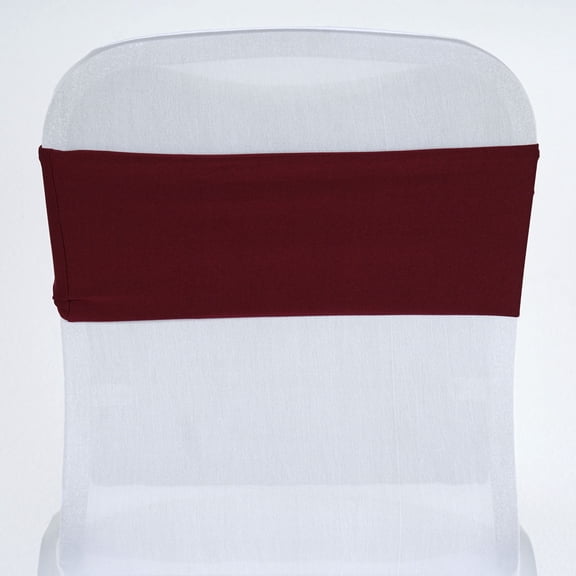 BalsaCircle 5 Spandex Chair Sashes Wedding Decorations Burgundy