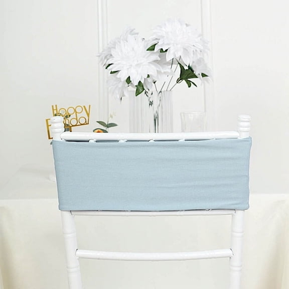 BalsaCircle 5 Spandex Chair Sashes Wedding Decorations Dusty Blue