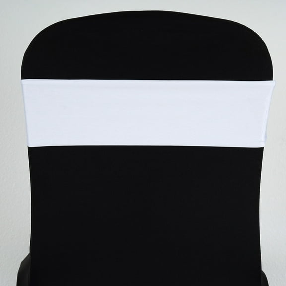 BalsaCircle 5 Spandex Chair Sashes Wedding Decorations White