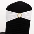 thumbnail image 1 of BalsaCircle 5 Spandex White 5x14" Stretchable Chair Sashes with Gold Rhinestone Buckles Party Decorations, 1 of 8