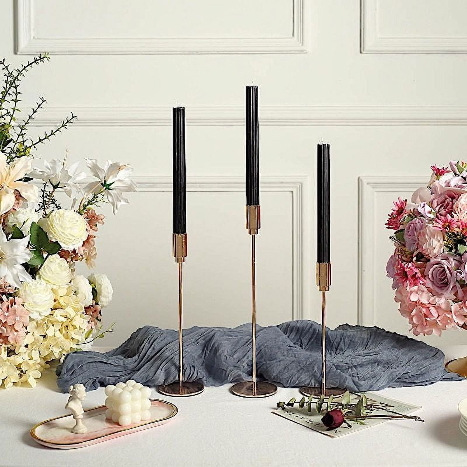 BalsaCircle 5 Unscented 9 in Premium Wax Taper Candles Ribbed Design