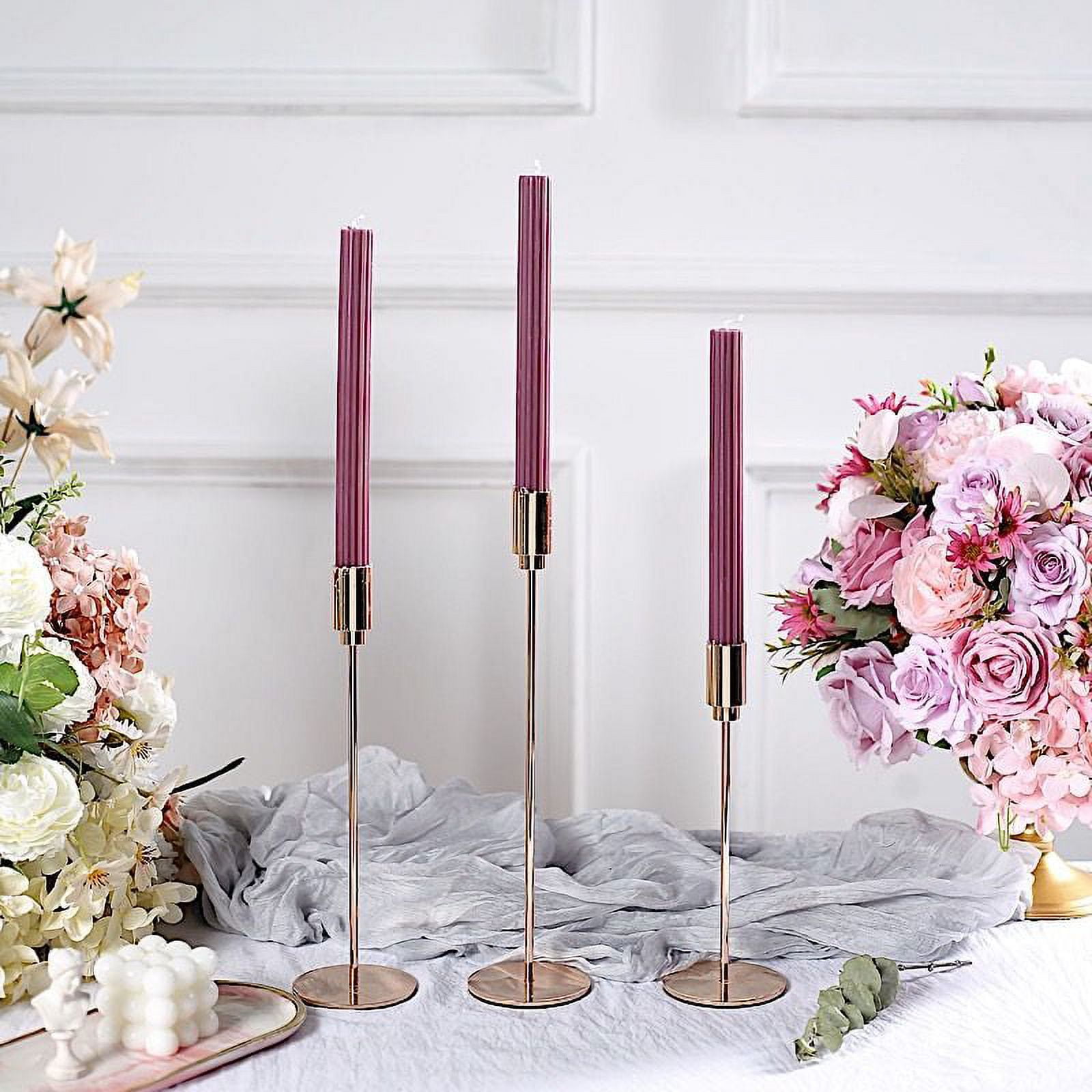 BalsaCircle 5 Unscented 9 in Premium Wax Taper Candles Ribbed Design ...