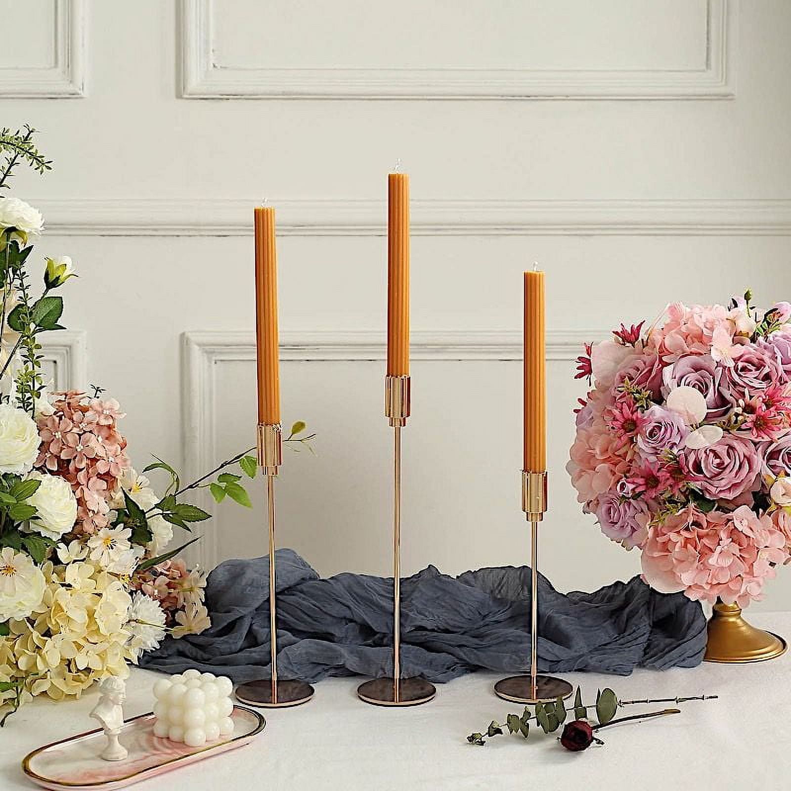 BalsaCircle 5 Unscented 9 in Premium Wax Taper Candles Ribbed Design ...