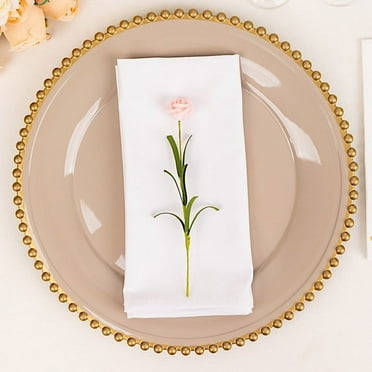 BalsaCircle 5 White Premium 20x20 in Scuba Polyester Dinner Table Cloth Napkins Party Events Decorations Supplies