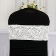 thumbnail image 1 of BalsaCircle 5 White Satin Rosettes Stretchable Spandex Chair Sashes Wedding Decorations, 1 of 8