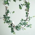 thumbnail image 1 of Balsa Circle 5 feet Green Artificial Eucalyptus Leaves Cotton Balls Vine Greenery Garland, 1 of 6