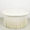 thumbnail image 1 of BalsaCircle 5 feet Ivory Wavy Spandex Fitted Round Tablecloth Table Skirt Table Linens, 1 of 8