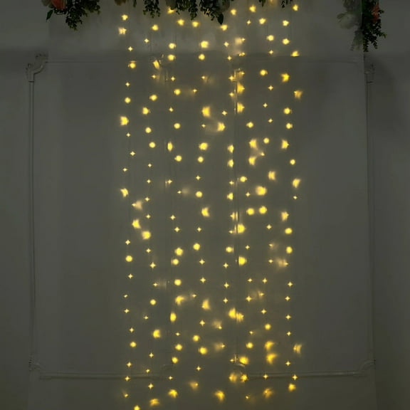 BalsaCircle 5 feet Warm White Icicle LED Fairy String Lights Backdrop Garland Party Decorations
