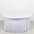 thumbnail image 1 of BalsaCircle 5 feet White Wavy Spandex Fitted Round Tablecloth Table Skirt Table Linens, 1 of 6