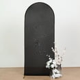 thumbnail image 1 of BalsaCircle 5 ft Black Fitted Matte Spandex Round Top Wedding Arch Backdrop Stand Cover Party Events Decorations, 1 of 8