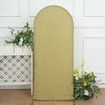 thumbnail image 1 of BalsaCircle 5 ft Champagne Fitted Metallic Spandex Round Top Wedding Arch Backdrop Stand Cover Party Events Decorations, 1 of 8