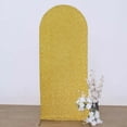 thumbnail image 1 of BalsaCircle 5 ft Gold Fitted Metallic Spandex Round Top Wedding Arch Backdrop Stand Cover Party Events Decorations, 1 of 8