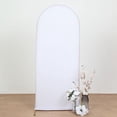 thumbnail image 1 of BalsaCircle 5 ft White Fitted Matte Spandex Round Top Wedding Arch Backdrop Stand Cover Party Events Decorations, 1 of 7