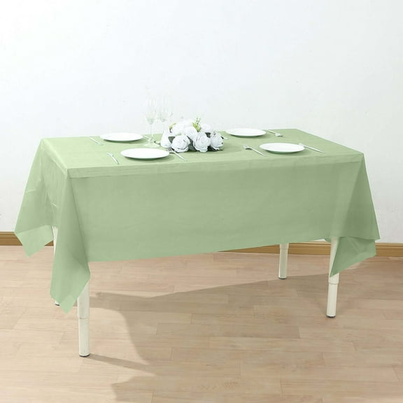 Balsa Circle 5 pcs 54" x 108" Sage Green Rectangular Disposable Plastic Tablecloths Table Picnic Tables