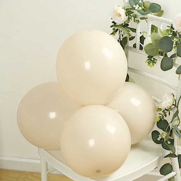 BalsaCircle 50 Beige 12 in Round Matte Pastel Latex Biodegradable Balloons Wedding Reception Events Birthday Party Decorations Supplies