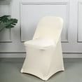 thumbnail image 1 of BalsaCircle 50 Beige Spandex Stretchable Folding Solid Chair Covers Slipcovers Wedding decorations, 1 of 8