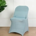 thumbnail image 1 of BalsaCircle 50 Dusty Blue Spandex Stretchable Folding Solid Chair Covers Slipcovers Wedding decorations, 1 of 8