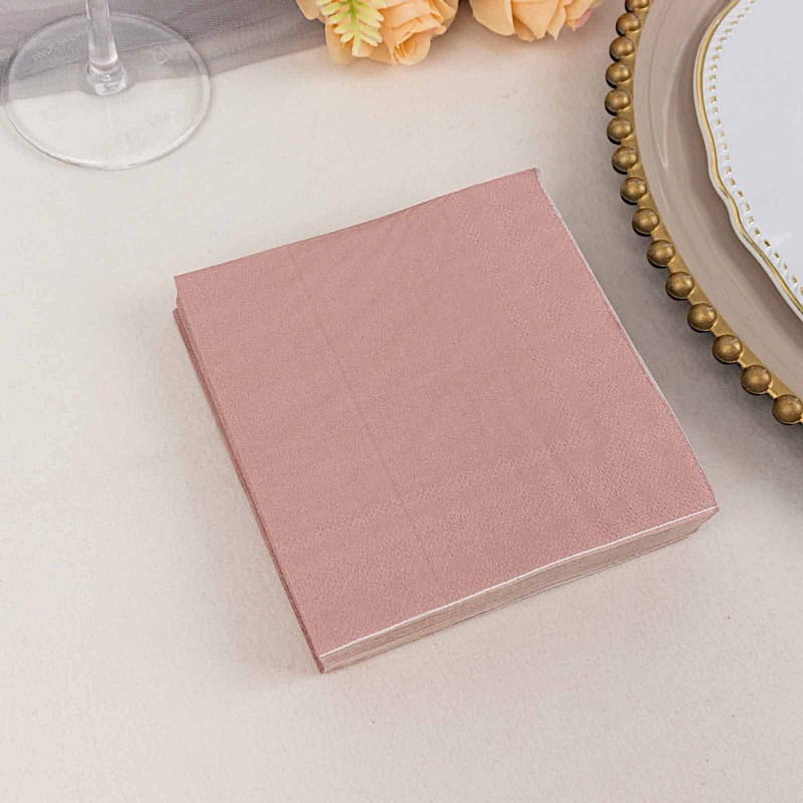 BalsaCircle 50 Dusty Rose Disposable 2 Ply Soft Dinner Cocktail Paper ...