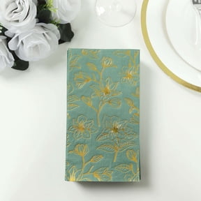 BalsaCircle 50 Dusty Sage Plain Soft 2 Ply Rectangular Table Paper Napkins with Magnolia Flowers Print Party Events Decorations