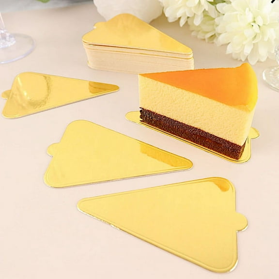 Balsa Circle 50 Gold 5" Metallic Triangle Mini Cake Boards Disposable Dessert Trays Party Events Decorations