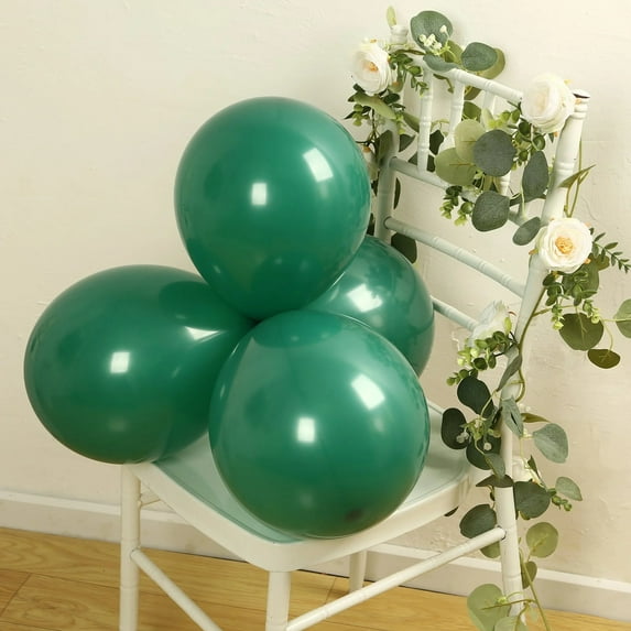 BalsaCircle 50 Hunter Green 12 in Round Matte Pastel Latex Biodegradable Balloons Wedding Reception Events Birthday Party Decorations Supplies