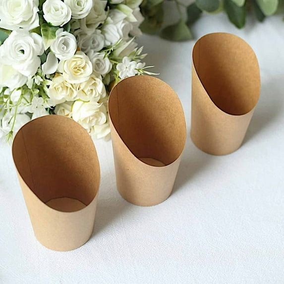 BalsaCircle 50 Natural 14 oz Round Disposable Paper Cups Popcorn Snack Boxes Party Events Decorations Supplies