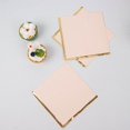 thumbnail image 1 of Balsa Circle 50 Blush Gold Trim 2 Ply Dinner Cocktail Paper Napkins Party Events Home Decorations Supplies, 1 of 8
