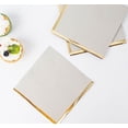 thumbnail image 1 of BalsaCircle 50 Gray Gold Trim 2 Ply Dinner Cocktail Paper Napkins Party Events Home Decorations Supplies, 1 of 8