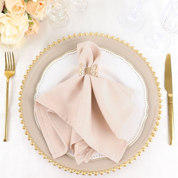 Balsa Circle 50 Pieces 17" Blush Polyester Luncheon Napkins Party Wedding