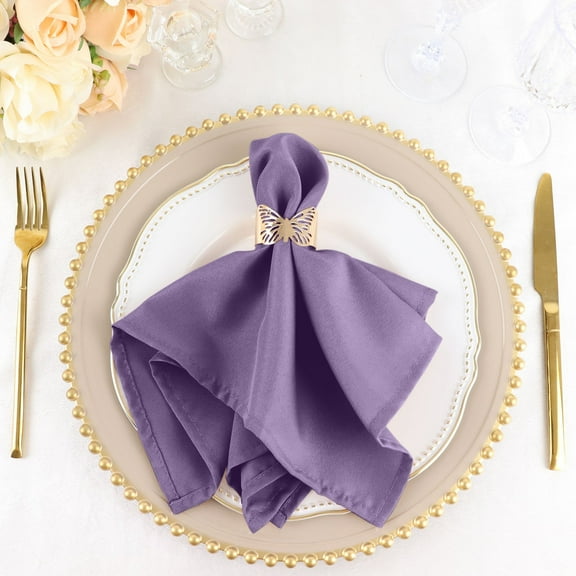Balsa Circle 50 Pieces 17" Violet Amethyst Polyester Luncheon Napkins Wedding