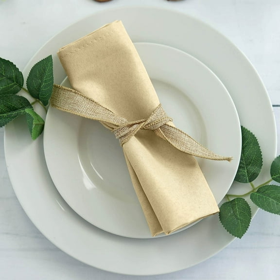 BalsaCircle 50 Pieces 20" Champagne Polyester Napkins Wedding Kitchen