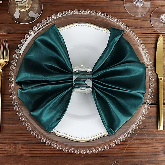 Balsa Circle 50 Pieces 20" Peacock Teal Satin Dinner Napkins Wedding Party