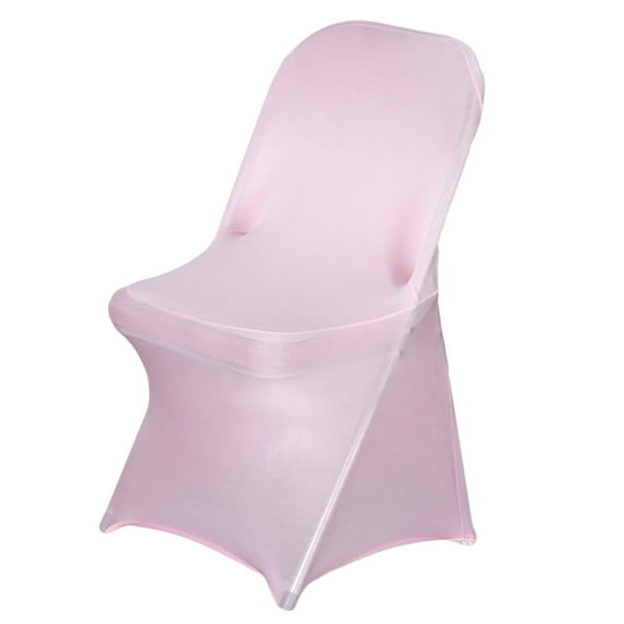 BalsaCircle 50 Pink Spandex Stretchable Folding Solid Chair Covers Slipcovers Wedding decorations