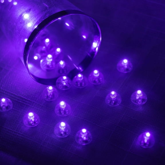 BalsaCircle 50 Purple 0.5" Round LED Balloon Lights Battery Operated Wedding Party Event Decorations Supplies