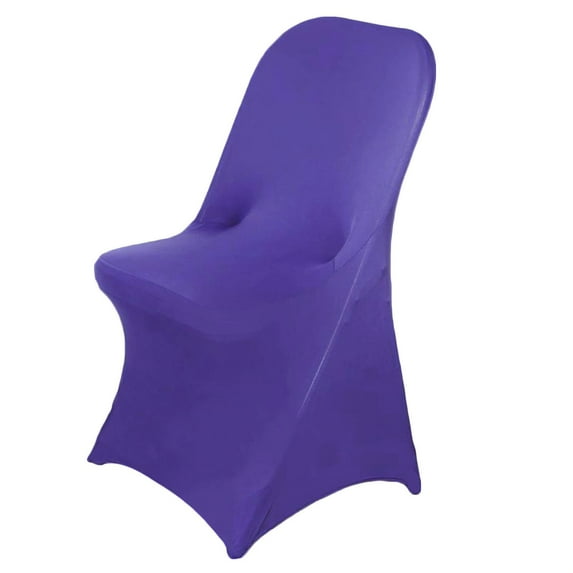 BalsaCircle 50 Purple Spandex Stretchable Folding Solid Chair Covers Slipcovers Wedding decorations