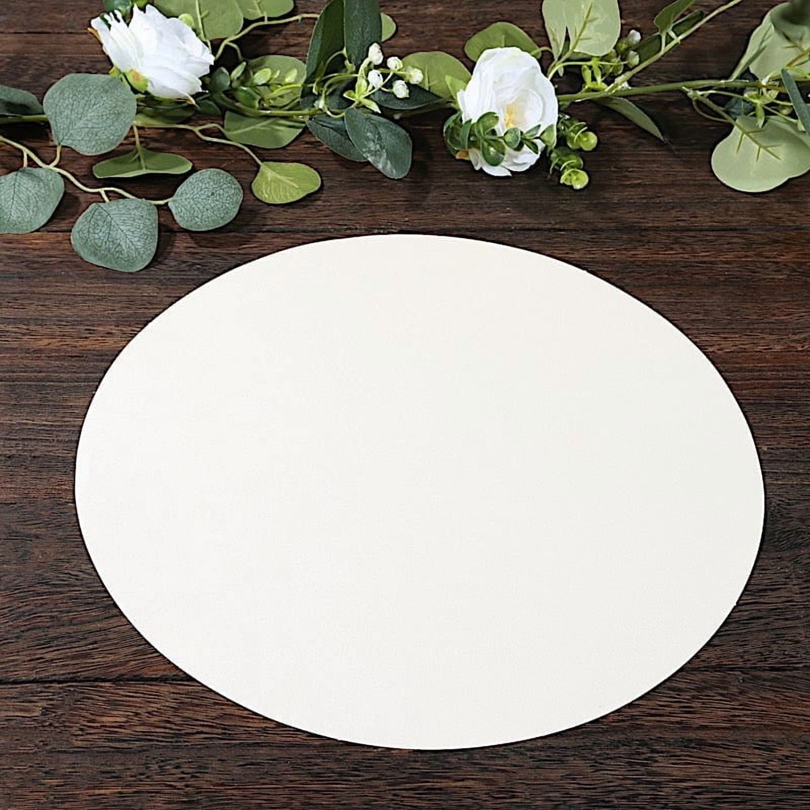 BalsaCircle 50 Round 13 in Pearl White Disposable Paper Table Placemats Party Events Decorations Supplies