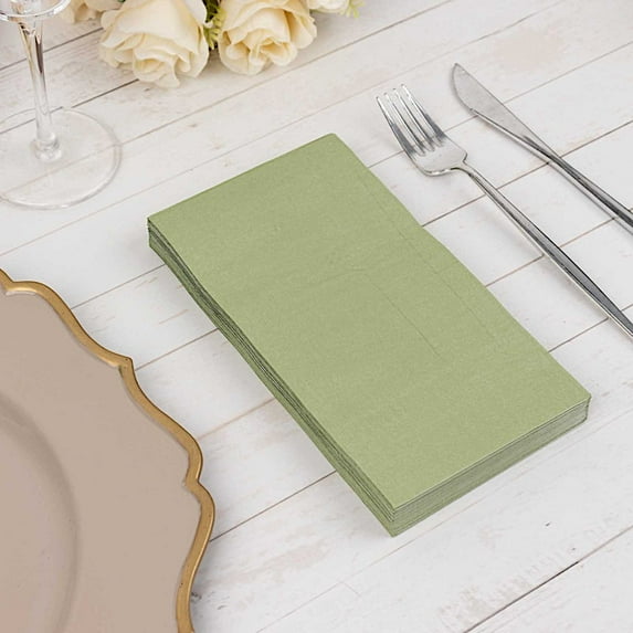 BalsaCircle 50 Sage Green Plain Soft 2 Ply Dinner Table Cocktail Paper Napkins Party Events Reception Decorations